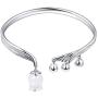 Jewever Lily of the Valley 925 silver bracelet with original romantic natural white jade flower adjustable ladies jewelry gift