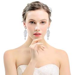 mecresh Gold/Silver Rhinestone Chandelier Wedding Bridal Dangle Earrings