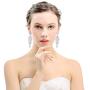 mecresh Gold/Silver Rhinestone Chandelier Wedding Bridal Dangle Earrings