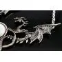 Skye Jewelry Large Full Body Dragon Statement Necklace w/Multi Color Moodstone Style Cabochon Design w/Adjustable Chain 15''-18'' & Dragon - 3 1/2'' x 3''