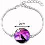Hollow Crescent Moon Wolf Necklace Pendant Stud Earrings Vintage Time Gemstone New Moon Charm Bracelets for Women Girls Trendy Christmas Jewelry Set