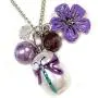 Linpeng Dragonfly Beads Necklace Earrings Jewelry Set, Violet Linpeng Dragonfly Beads Necklace Earrings Jewelry Set, Violet