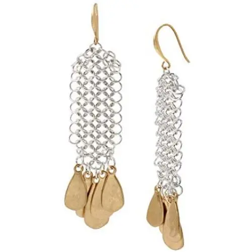 Robert Lee Morris Soho Sculptural Shaky Drop Mesh Earrings, Two-Tone (2925892TN974) Robert Lee Morris Soho Sculptural Shaky Drop Mesh Earrings, Two-Tone (2925892TN974)