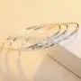 Merdia 925 Sterling Silver Stackable Bangle Bracelet with Simple Carved Flower Patterns Inner sized-7cm Merdia 925 Sterling Silver Stackable Bangle Bracelet with Simple Carved Flower Patterns Inner sized-7cm