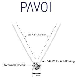 PAVOI 14K Gold Plated Swarovski Crystal Solitaire 1.5 Carat (7.3mm) CZ Dainty Choker Necklace | Gold Necklaces for Women