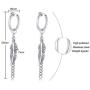 VNOX 3 Pcs/Set Mens Womens Minimalist Clip On Earrings Non Piercing Cross Charm Dangle Hinged Stud Earrings