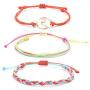 ZHEPIN 3PCS Braided Rope Bracelet Set Handmade Waterproof Wrap Bracelet Charm Woman Kids …