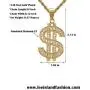 Lee Island Fashion 24K Gold Plated Simulated Diamond CZ Fully Dollar Sign Pendant Stainless Steel Necklace, 24 inch Chain Jewelry Lee Island Fashion 24K Gold Plated Simulated Diamond CZ Fully Dollar Sign Pendant Stainless Steel Necklace, 24 inch Chain Jewelry
