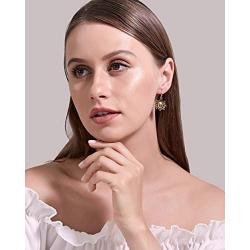 BELUCKIN Asymmetrical Vintage Sun and Moon Face Dangle Earrings with Star for Women Girls