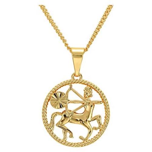 yfstyle 12 Zodiac Necklaces for Women Girls 18k Gold Plated Constellation Coin Pendant Horoscope Necklace Adjustable Scorpion Aquarius Leo Gift for Her Birthday Valentine’s Day Gifts