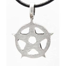 Trilogy Jewelry Pewter Classic Pagan Wiccan Pentagram Pendant on Leather Necklace