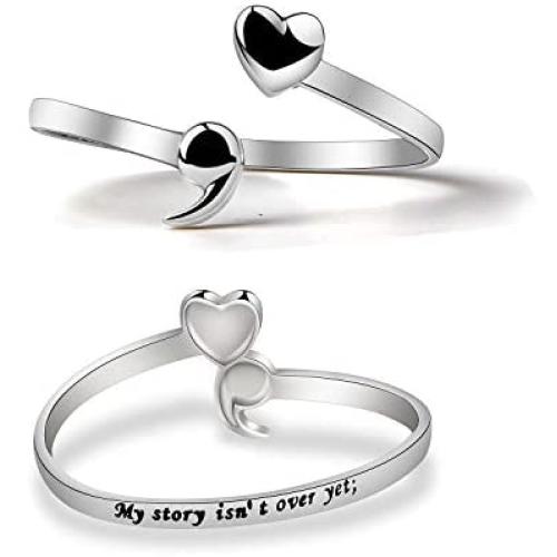 MAOFAED My Story Isnt Over Yet Semicolon Bracelet Depression Suicide Mental Health Awareness Semicolon Inspirational Jewelry