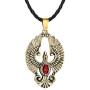 AILUOR Stainless Steel Charm Created Ruby Phoenix Pendant Necklace Scandinavian Antique Gothic Viking Slavic Amulet Bird of Wonder Animal Rope Necklace Fashion Jewelry for Women Men