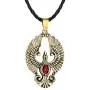 AILUOR Stainless Steel Charm Created Ruby Phoenix Pendant Necklace Scandinavian Antique Gothic Viking Slavic Amulet Bird of Wonder Animal Rope Necklace Fashion Jewelry for Women Men
