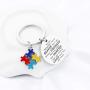 WSNANG Autism Awareness Gift Keychain You are Braver Stronger Smarter Than You Think Keychain Inspirational Jewelry Gifts for Autistic People Autistic Encouragement Gift