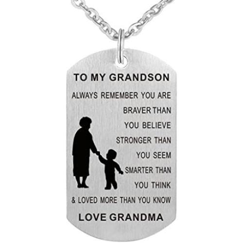 TTVOVO Dad Mom to My Son Daughter Inspirational Necklace Dog Tag Pendant Necklace Always Remember You Are Braver Than You Believe Military Motivational Encouragement Dogtags Jewelry Birthday Love Gift