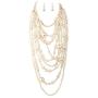 GRACE JUN Multilayer Strand Chain Faux Pearls Flapper Beads Cluster Long Choker Necklace