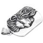 Gungneer Lion Dog Tag Necklace Pendant Stainless Steel Keel Chain King Jewelry Strength Talisman for Men Women