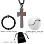 XIEXIELA Baseball Cross Pendant Necklaces, I CAN DO All Things Strength Bible Verse Stainless Steel Sport Necklace with Chain 22''+3''
