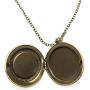 Vintage Bronze Tone Locket Picture Pendant Necklace Abstraction Digital Compass Included Free Brass Chain Gifts Personalized