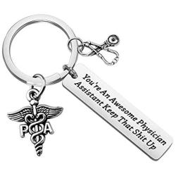 PENQI Physicians Assistant Keychain PA Graduation Gift Youre an Awesome Physician Assistant Keep That Shit Up Keychain Medical Assistant Jewelry for Physicians Assistant