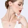 EVER FAITH Womens Jewelry 925 Sterling Silver Cubic Zirconia Elegant Winter Snowflake Party Necklace Earrings Ring Set