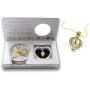Pearlina Cultured Wish Pearl in Oyster Necklace Set Gold Plated Cage Locket w/ Stainless Steel Chain 18''