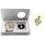 Pearlina Cultured Wish Pearl in Oyster Necklace Set Gold Plated Cage Locket w/ Stainless Steel Chain 18''