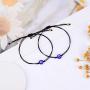 SUNSH 2Pcs Evil Eye Bracelet for Women Teen Girls Boy Couple Kabbalah Adjustable Rope Waterproof Lucky Jewelry with Wish Card Protection Red/Black String Lover Family Mother Daughter Friendship Gifts