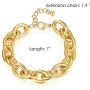 Gold Bracelets for Women - Lane Woods 14k Gold Plated Chunky Thick Large Link Chain Bracelet