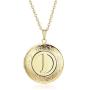 Locket Necklace That Holds Pictures Alphabet Initial Letter Round Lockets 18K Gold Plated Photo Memory Locket Necklaces
