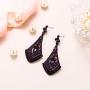EVER FAITH Womens Bridal Wedding Jewelry Crystal Art Deco Boho Style Rhombus Leaf Drop Pierced Earrings
