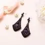 EVER FAITH Womens Bridal Wedding Jewelry Crystal Art Deco Boho Style Rhombus Leaf Drop Pierced Earrings
