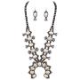 Rosemarie & Jubalee Womens Statement Western Howlite Squash Blossom Necklace Earrings Set, 27''-30'' with 3'' Extension