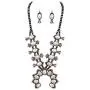 Rosemarie & Jubalee Womens Statement Western Howlite Squash Blossom Necklace Earrings Set, 27''-30'' with 3'' Extension Rosemarie & Jubalee Womens Statement Western Howlite Squash Blossom Necklace Earrings Set, 27''-30'' with 3'' Extension
