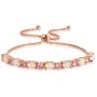 CiNily 18K White Gold/Rose Gold Plated Bracelets-Adjustable Sparkling Cubic Zirconia White Opal Bracelet for Women Girls for Her