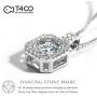 T400 925 Sterling Silver Pendant Necklace with Dancing Diamond Stone Cubic Zirconia Gift for Women