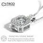 T400 925 Sterling Silver Pendant Necklace with Dancing Diamond Stone Cubic Zirconia Gift for Women T400 925 Sterling Silver Pendant Necklace with Dancing Diamond Stone Cubic Zirconia Gift for Women