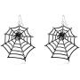 1 Pair Big Spider Web Earrings for Women Girls Black Spider Rhinestone Dangle Drop Earrings Halloween Party Costume Accessories Jewelry Birthday Gifts