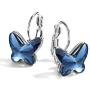 T400 Blue Purple Pink Crystal Butterfly Lever Back Earrings Birthday Gift for Women Girls