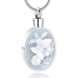 memorial jewelry Butterfly Flower Urn Necklace Unisex Ashes Keepsake Funeral Casket Jewelry