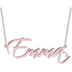 Custom Name Necklace 18K Gold Plated Sterling Silver Personalized Script Nameplate Jewelry Gift for Women