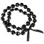 Hawaiian Kukui Nut Leis Beads Necklaces with Hand Painted Flower Adjustable 32 inches Lei for Men and Women