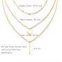 Layered Choker Necklace,18K Gold Plated Stainless Steel Cubic Zirconia Triangle Geometric Pendant Necklace Coin Disc Bar Pendant Beaded Chain Layer Necklace for Women Girls