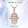 EUDORA Sterling Silver Hamsa Necklace Good Luck Vintage Fatima Hand Evil Eye Pendant, 18'' Chain (Rose Gold) EUDORA Sterling Silver Hamsa Necklace Good Luck Vintage Fatima Hand Evil Eye Pendant, 18'' Chain (Rose Gold)