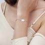FANCIME White/Yellow/Rose Gold Plated 925 Sterling Silver Cute Cable Link Chain Dainty Delicate Elephant Bracelet Jewelry For Women Girls, 15 + 3cm