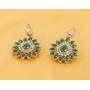 Touchstone Indian Bollywood Desire Traditional Indian Floral Motif Pear Shape Rhinestones Designer Jewelry Chandelier Earrings In Antique Gold Tone For Women.