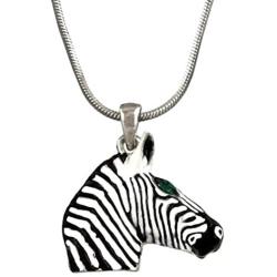 DianaL Boutique Beautiful Silvertone Zebra Horse Pendant Necklace Gift Boxed Fashion Jewelry