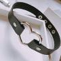 IVRRISS Gothic Jewelry PU Leather Choker Necklace for Women Girls, O Ring Love Heart Punk Rock Adjustable Black Collar Choker Cosplayer