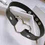 IVRRISS Gothic Jewelry PU Leather Choker Necklace for Women Girls, O Ring Love Heart Punk Rock Adjustable Black Collar Choker Cosplayer IVRRISS Gothic Jewelry PU Leather Choker Necklace for Women Girls, O Ring Love Heart Punk Rock Adjustable Black Collar Choker Cosplayer